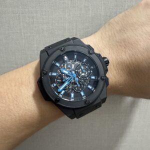 Hublot Big Bang Unico King Power Beverly Hills Edition 48mm chronograph Skeleton Ceramic Black Blue