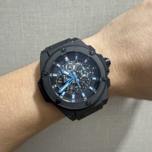 Hublot Big Bang Unico King Power Beverly Hills Edition 48mm chronograph Skeleton Ceramic Black Blue