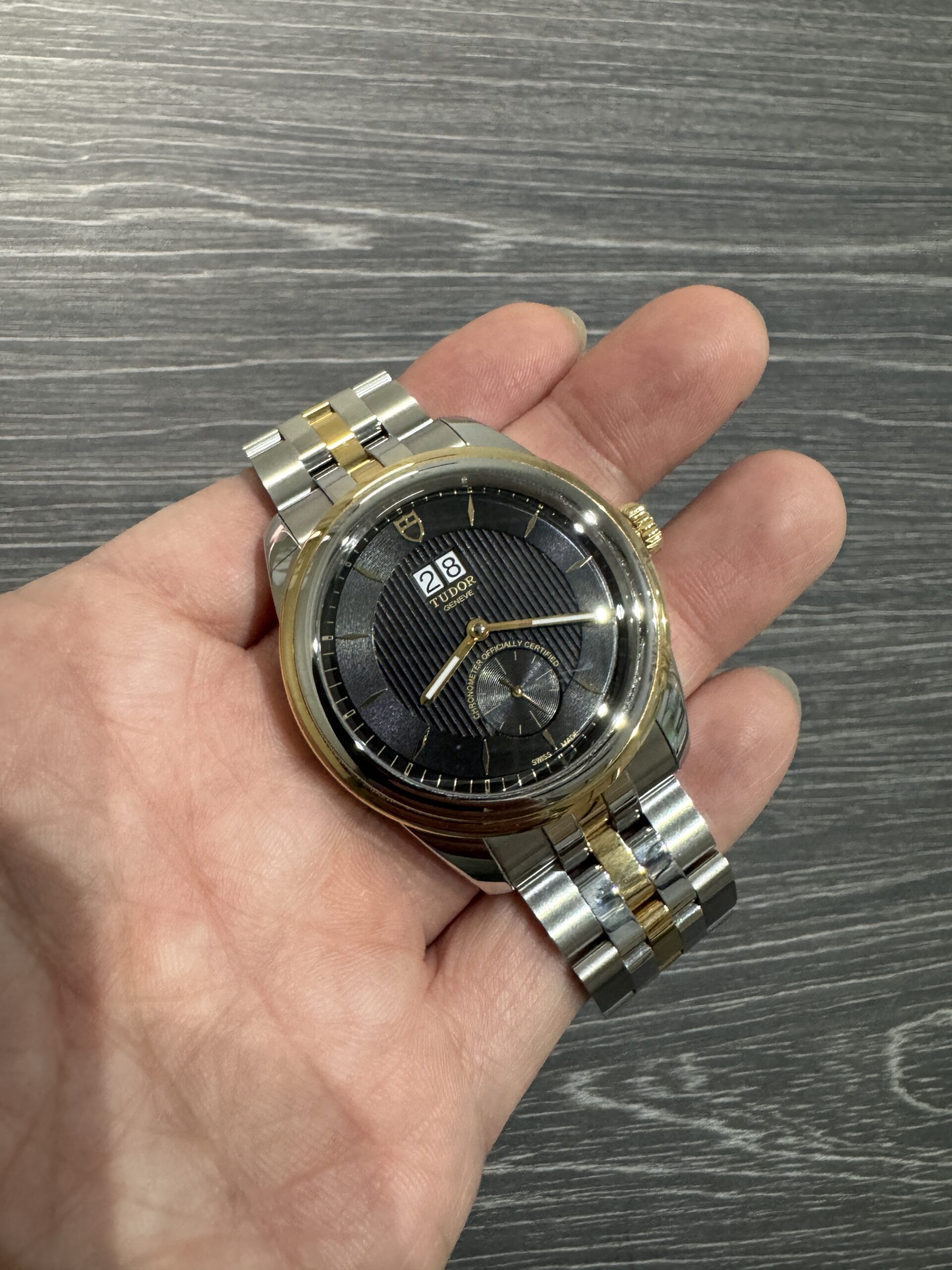 Tudor Glamour Double Date 18K Gold Steel Two Tones S&G 42mm 57103