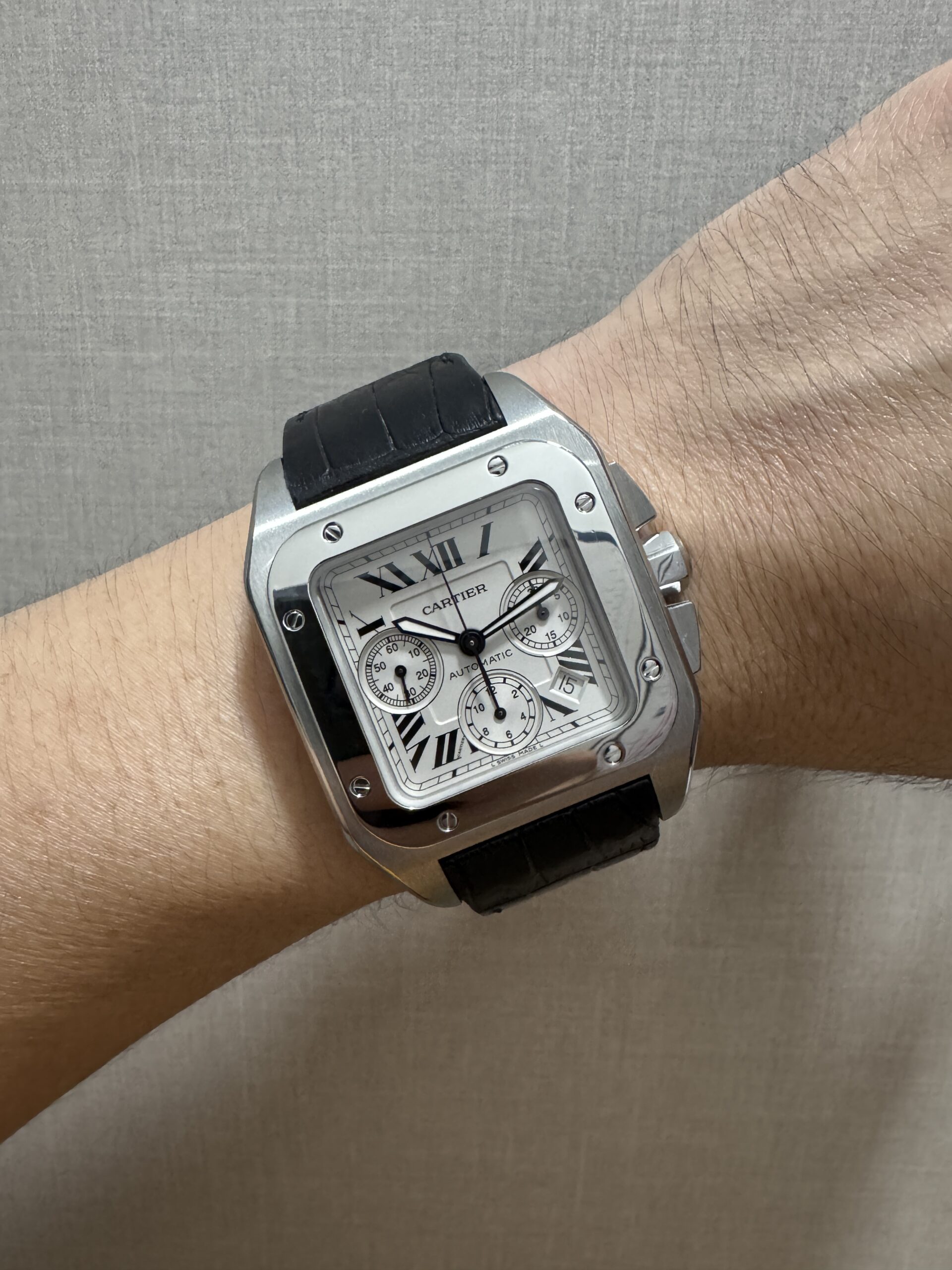 Cartier Santos 100 Chronograph XL Extra Large W20090X8 Ref 2740 Steel