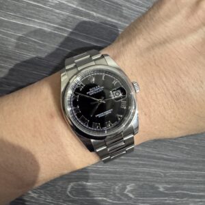 Rolex DateJust 116200 36mm Black Roman Index Dial Oyster Steel Bracelet